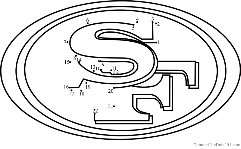 San francisco ers logo dot to dot printable worksheet