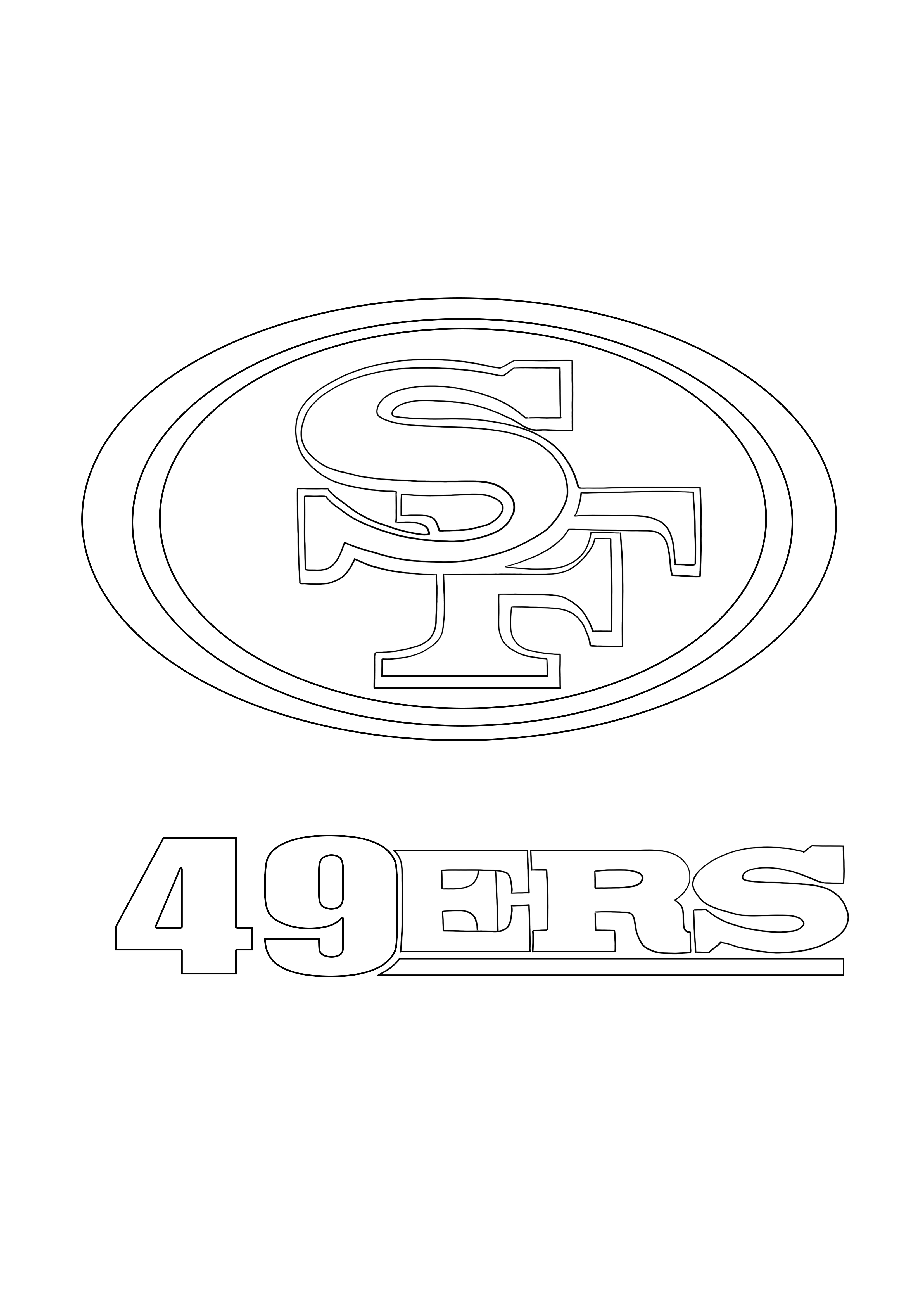 San francisco ers logo downloading and coloring for free sheet