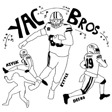 Yac bros kittle deebo aiyuk san francisco yards after catch bros minimalist design art print for sale by cleodog