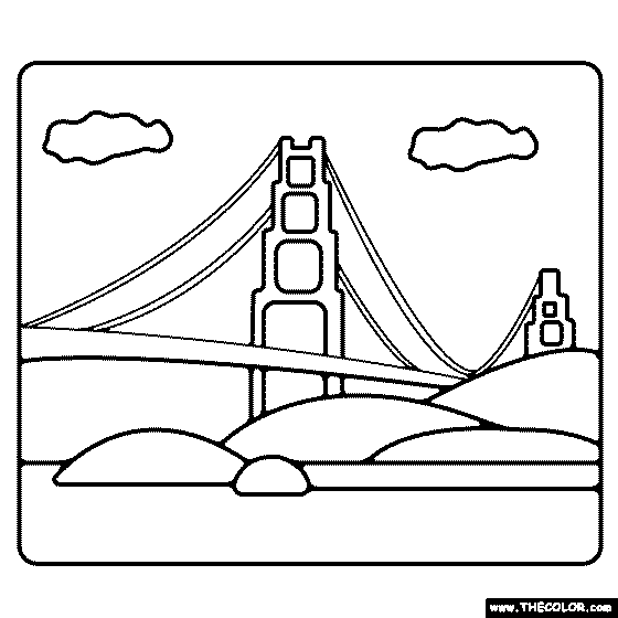 San francisco bridge coloring page