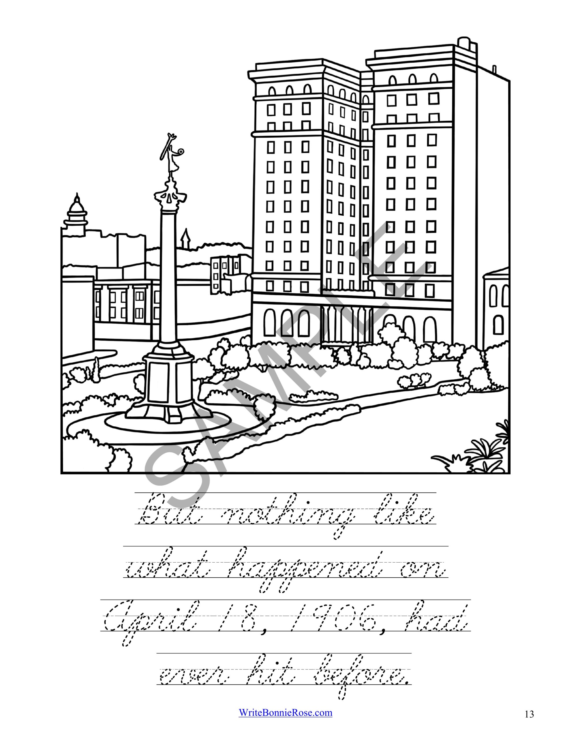 San francisco earthquake coloring book