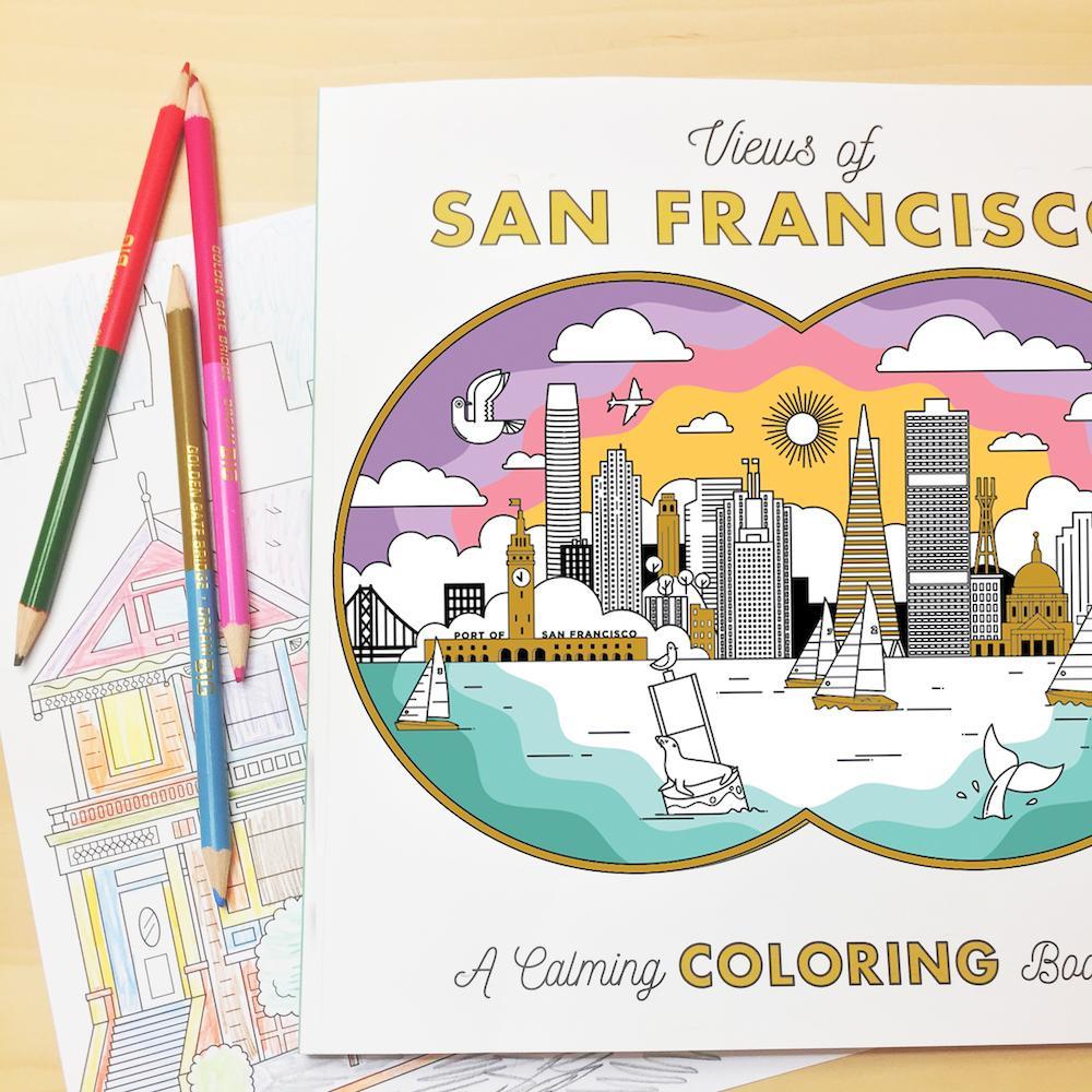 Views of san francisco calming coloring book