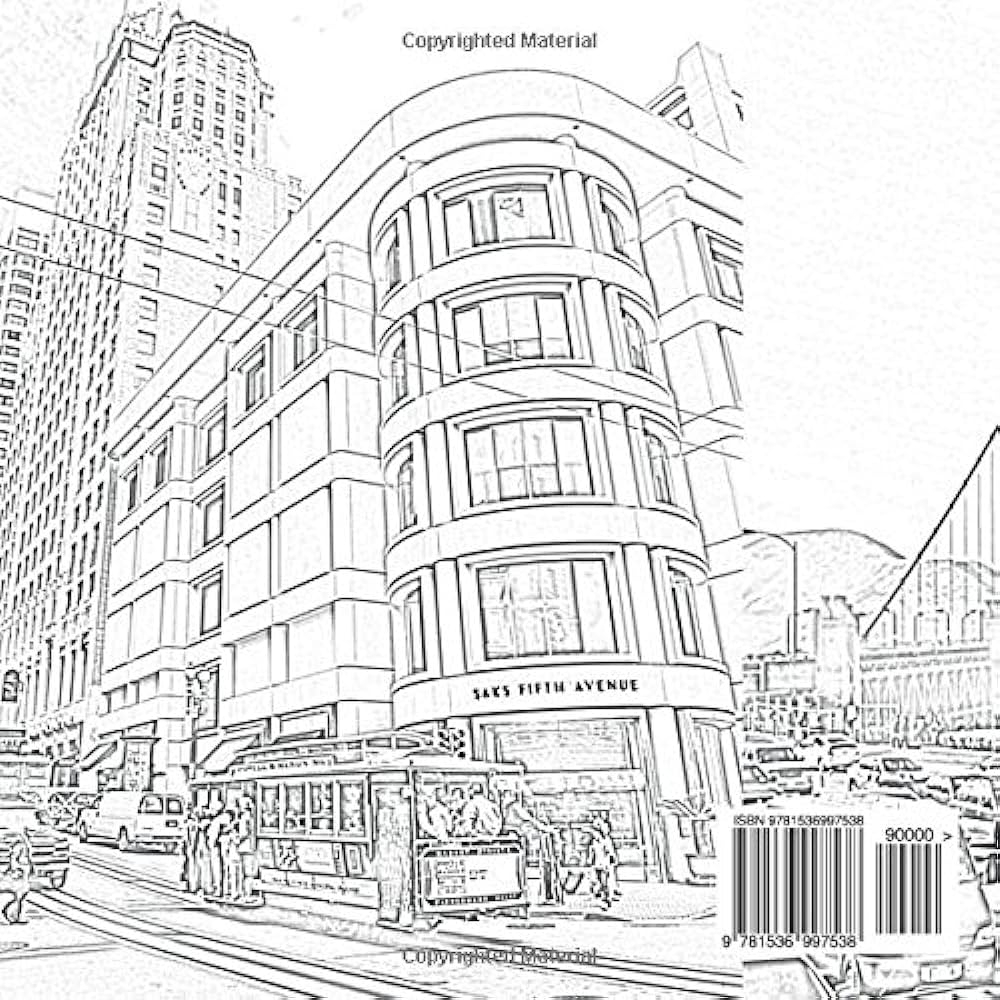 San francisco coloring book for adults travel and color jentor o books