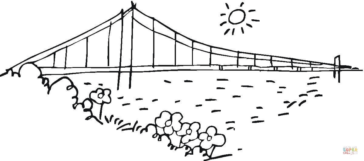 Bridge golden gate in san francisco coloring page free printable coloring pages