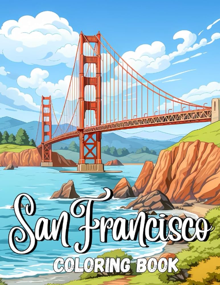 San francisco coloring book coloring book with many famous san francisco landmarks santos nick books