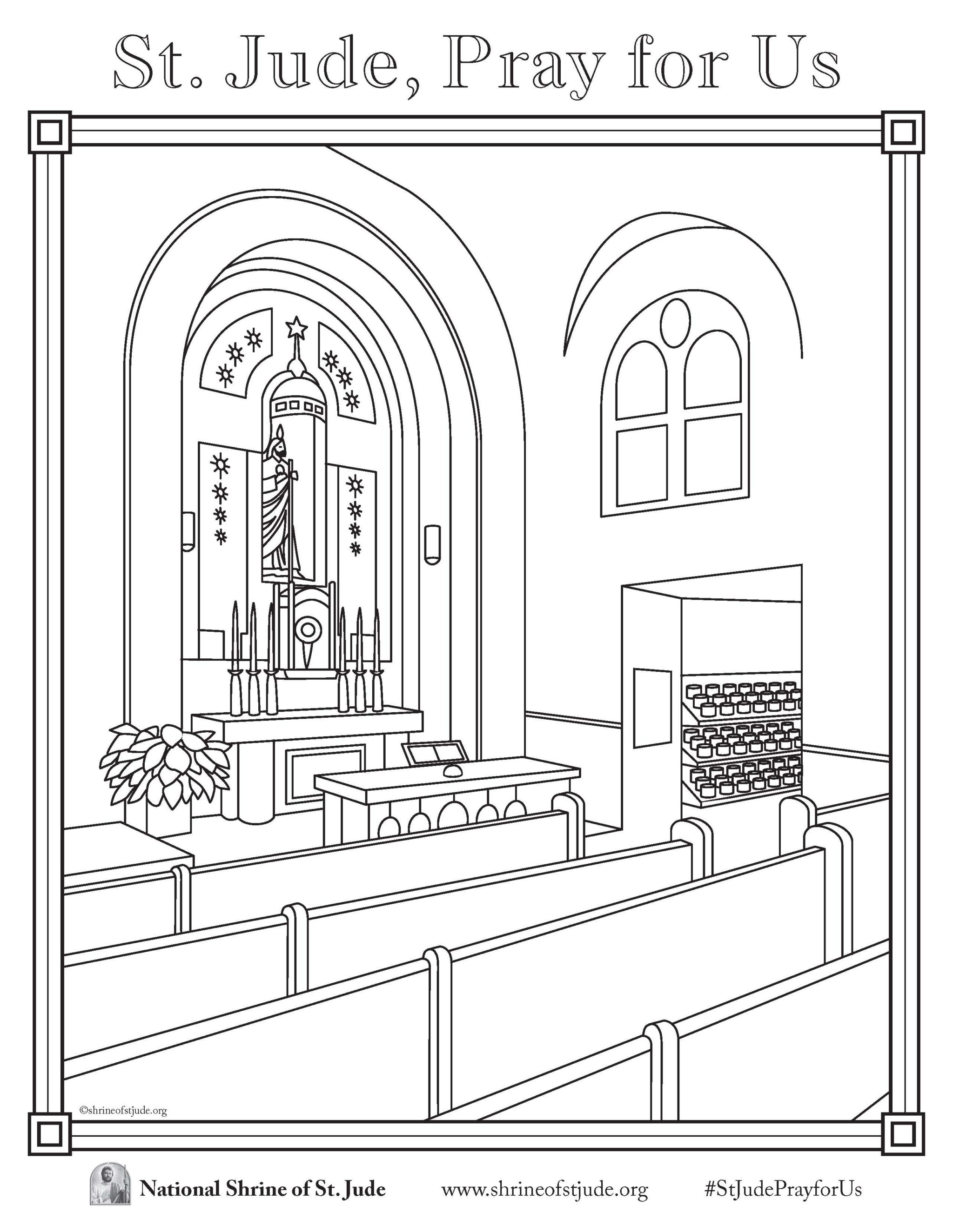 St jude coloring pages the national shrine of saint jude