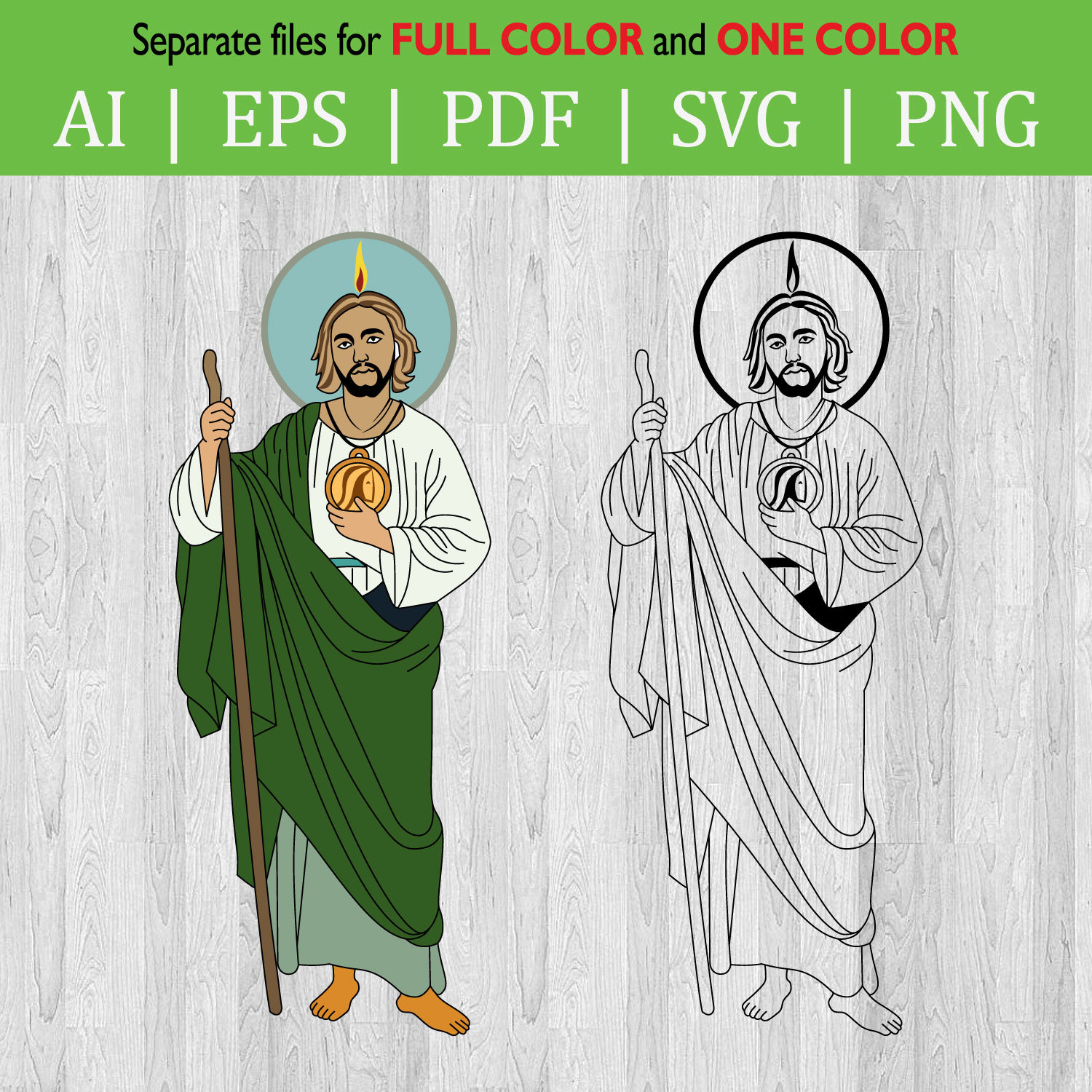 Saint judas svg jude the apostle svg saint judas st jude circuit file svg clipart full color and one color