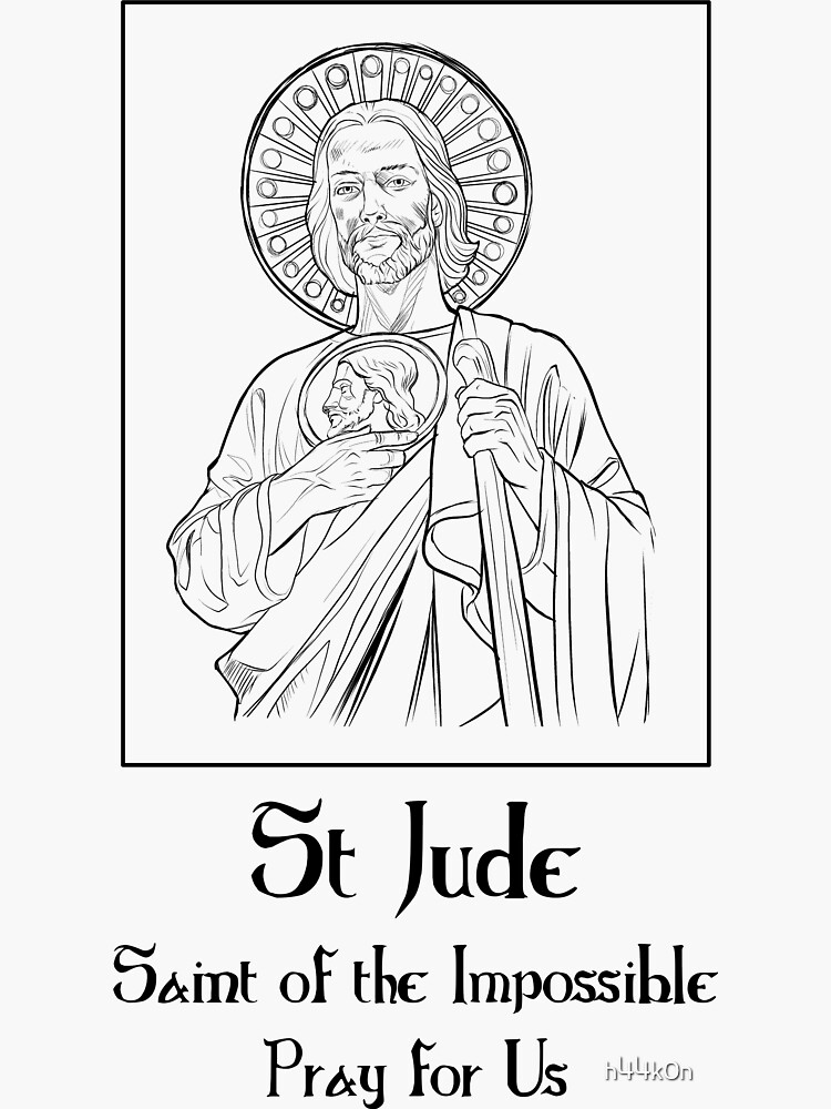 St jude pray for us catholic christian saint sticker for sale by hkn