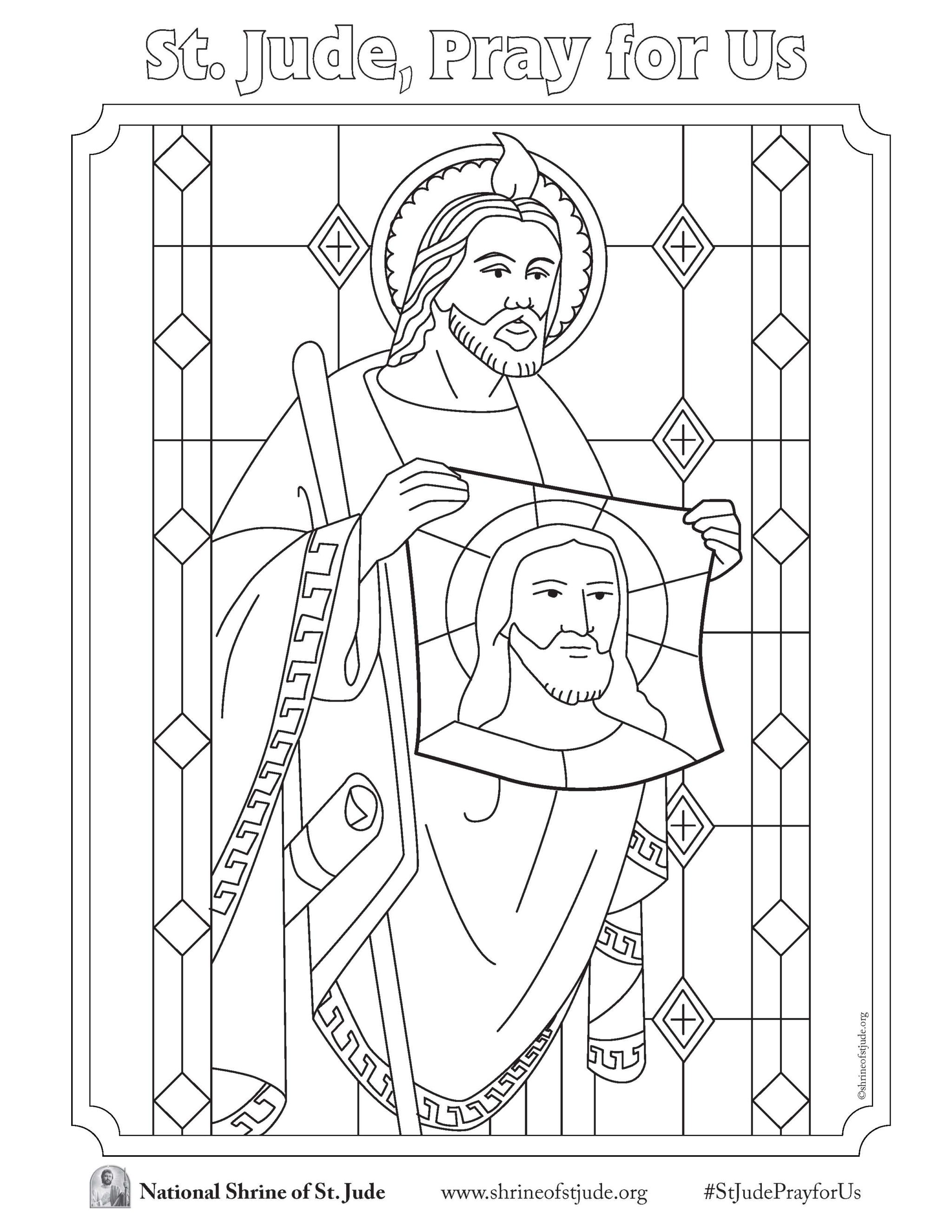 St jude coloring pages the national shrine of saint jude