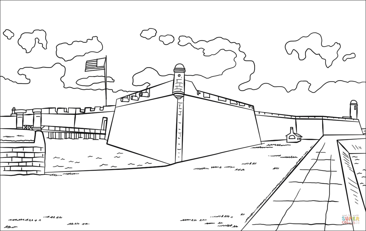 Castillo de san marcos coloring page free printable coloring pages