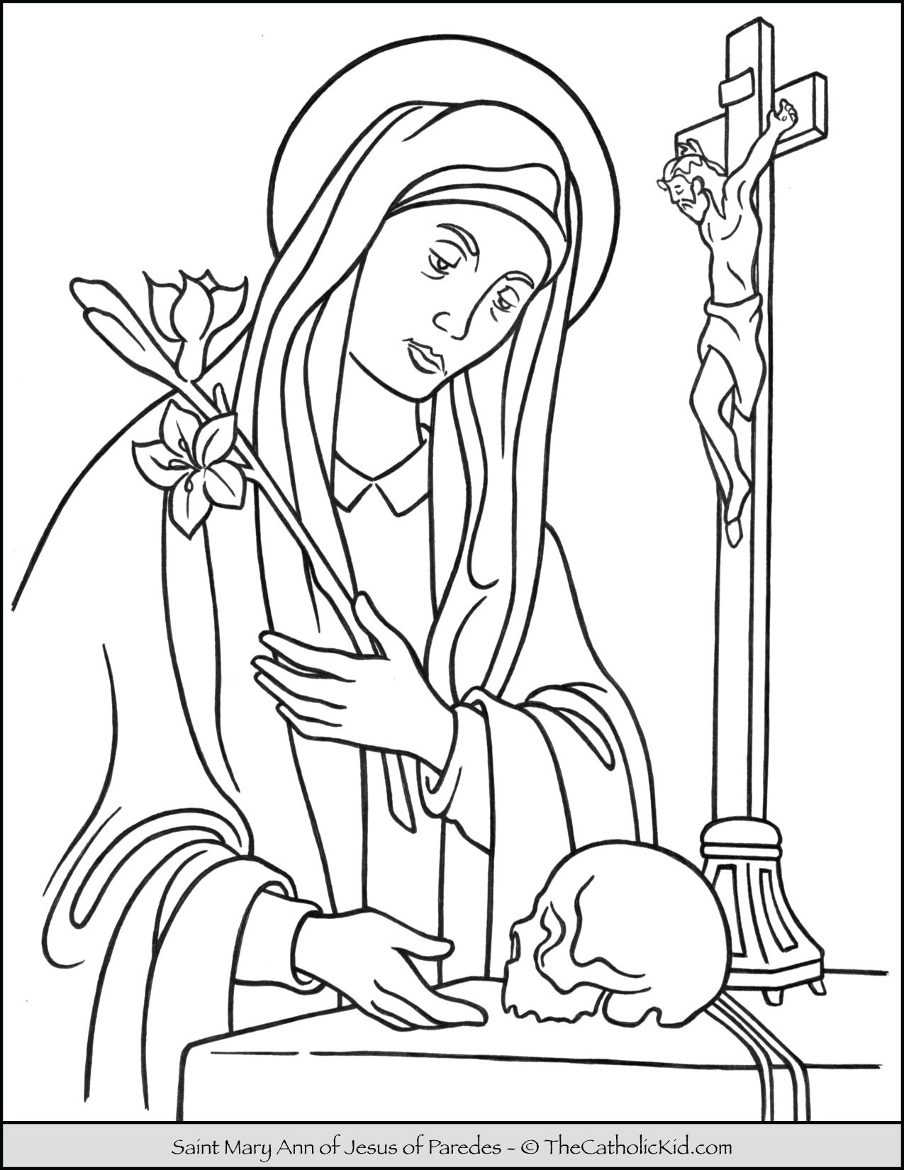 Saint mary ann of jesus of paredes coloring page