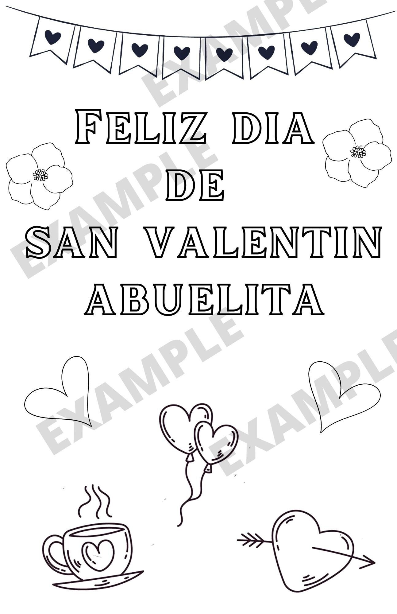 Coloring pages valentines day for grandma abuelita spanish
