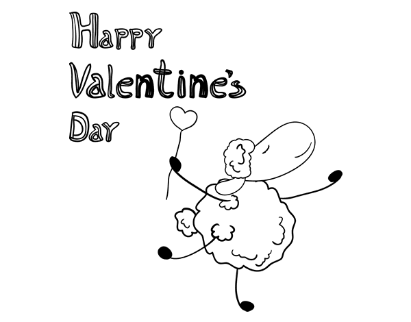 A happy valentines day coloring page
