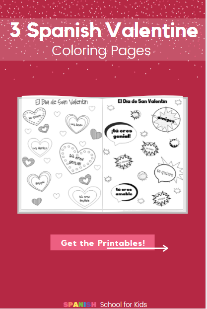 Free spanish valentine coloring pages to start learning spanish ð