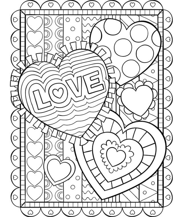 Valentine coloring pages