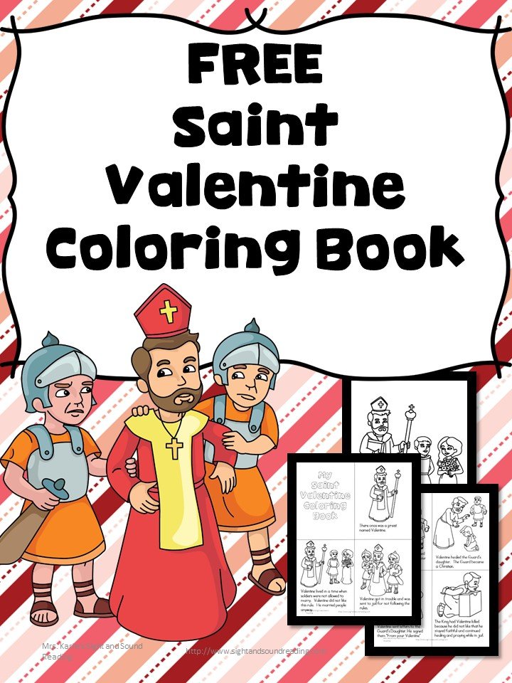 Saint valentine coloring page mrs karles sight and sound reading