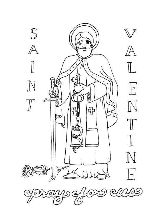 Saint valentine coloring page