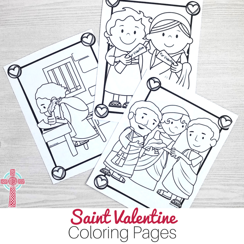 Saint valentine coloring pages for catholic kids