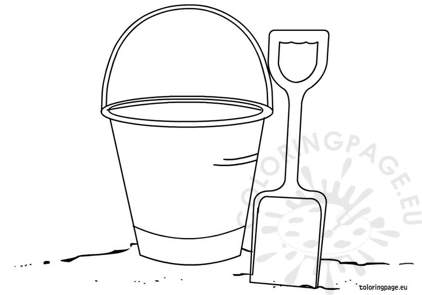 Bucket and shovel coloring page coloring page