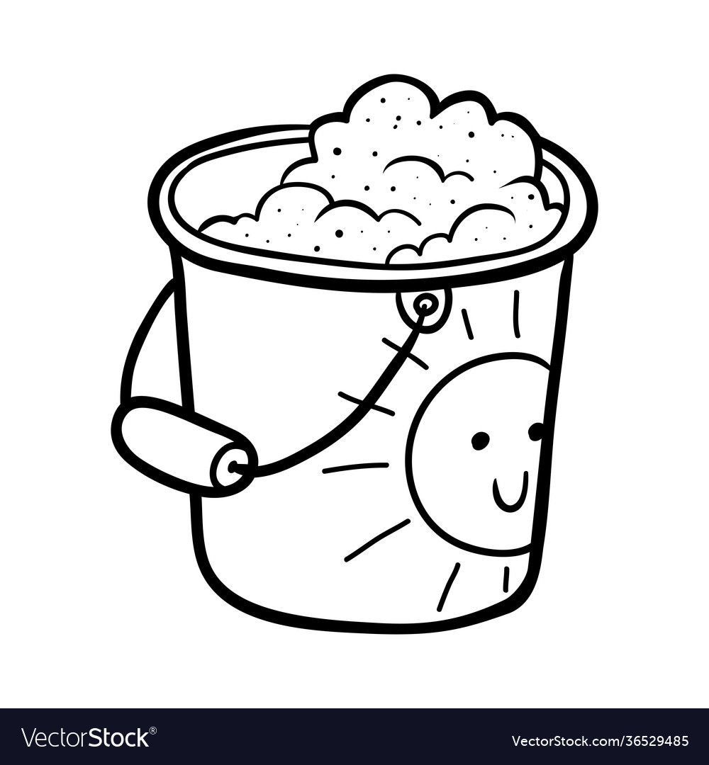 Coloring book pail with sand royalty free vector image