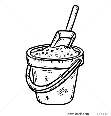 Summer sand bucket line art coloring page