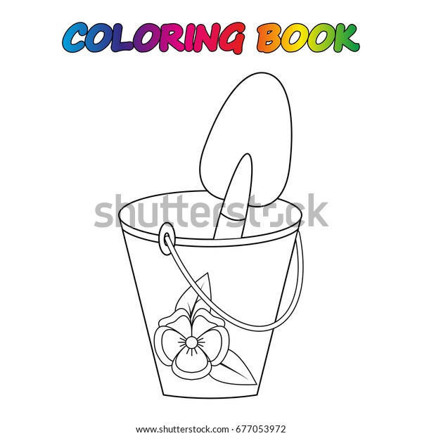 Baby sand bucket coloring book page stock vector royalty free