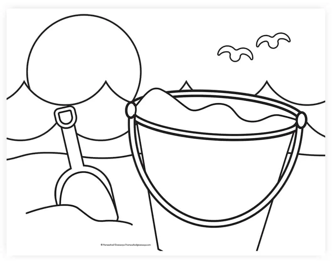 Beach coloring pages for kids to print for free