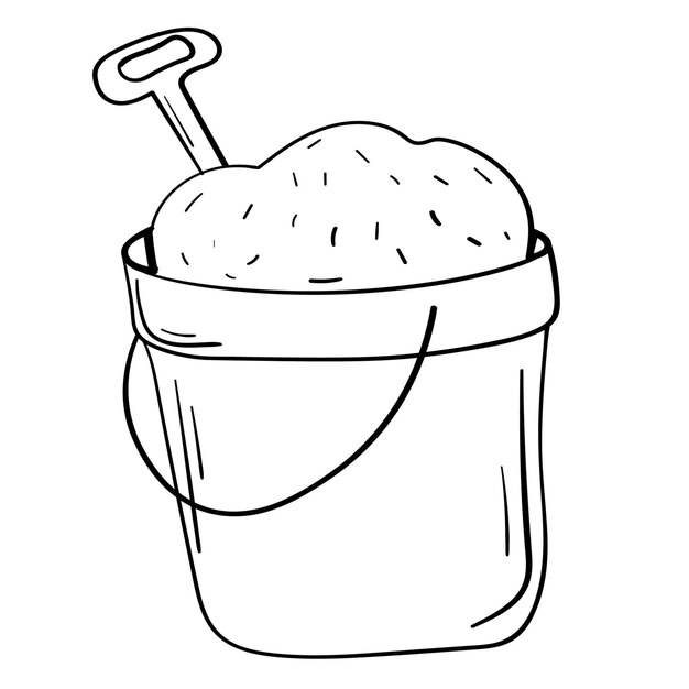 Premium vector doodle sticker of a baby sand bucket