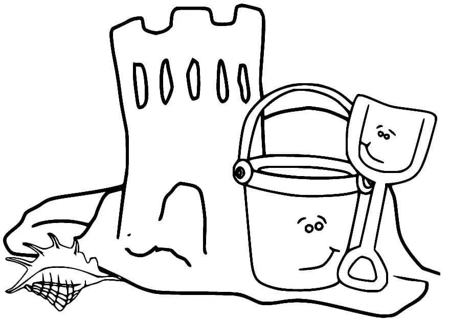 Shovel and pail from blues clues coloring page