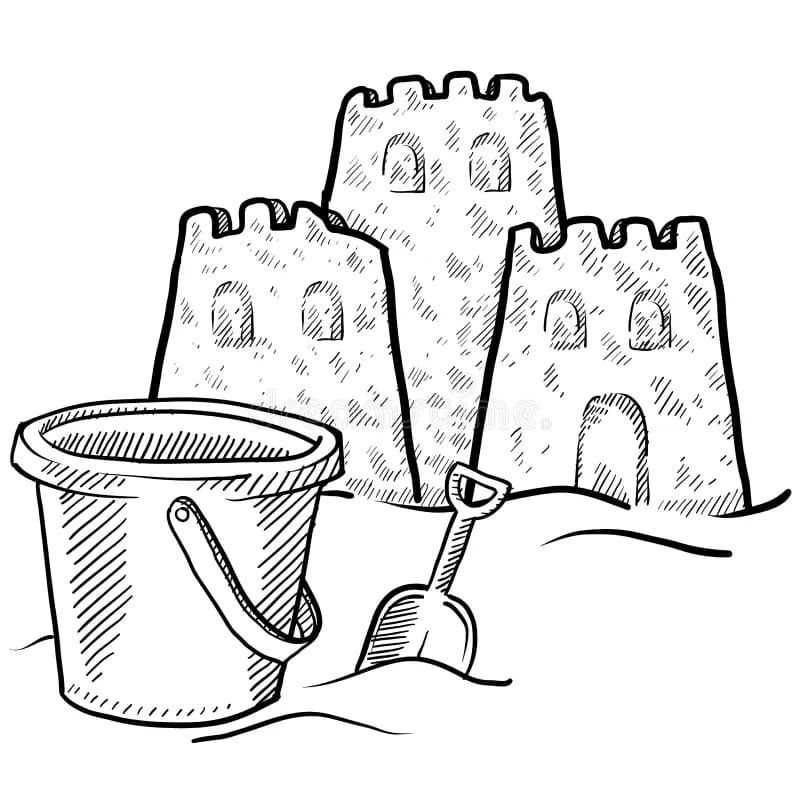 Sand castle coloring pages printable for free download