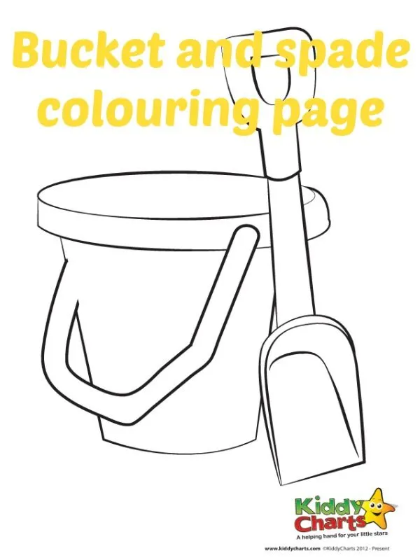 Bucket and spade colouring sheet