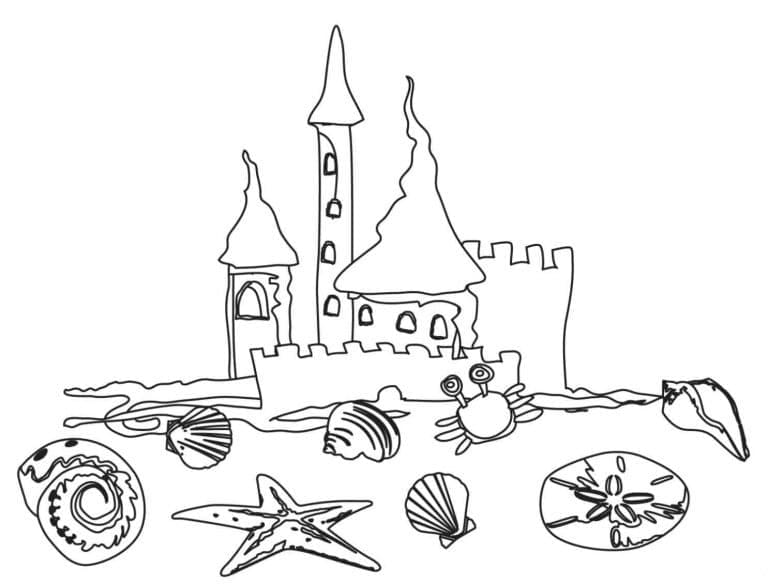 Nice sand castle coloring page