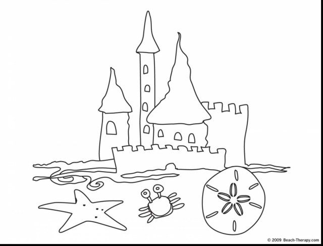 Marvelous image of sand castle coloring page