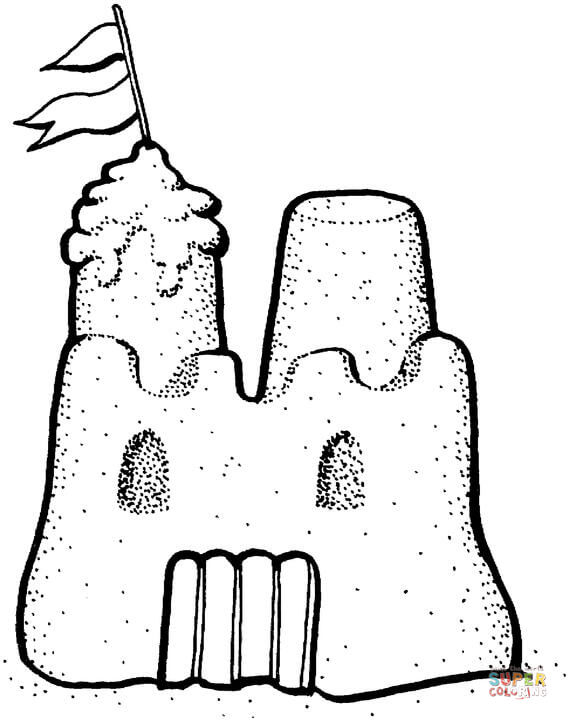 Sand castle coloring page free printable coloring pages