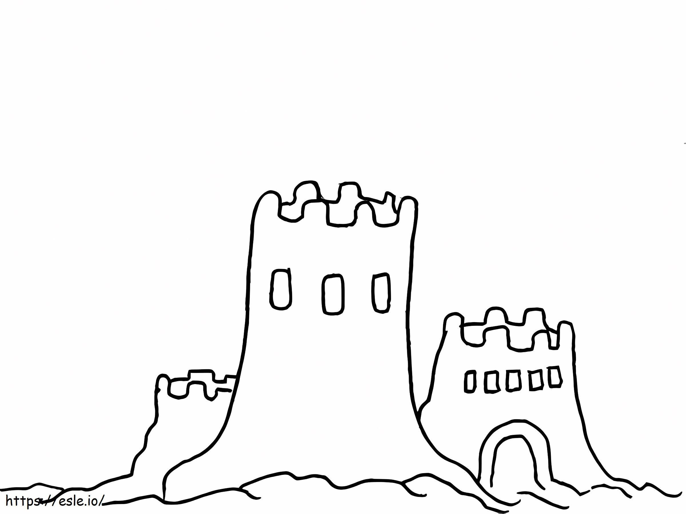 Very easy sand castle coloring page