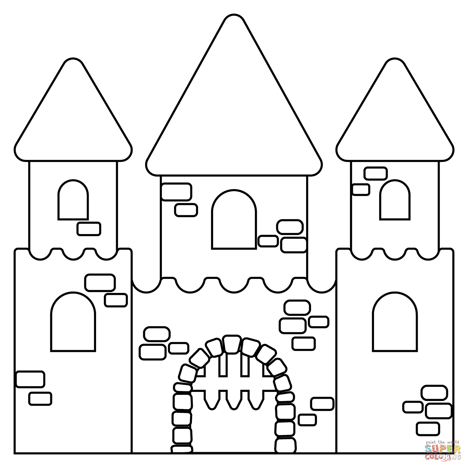 Castle emoji coloring page free printable coloring pages