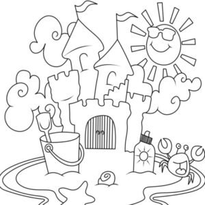 Sand castle coloring pages printable for free download