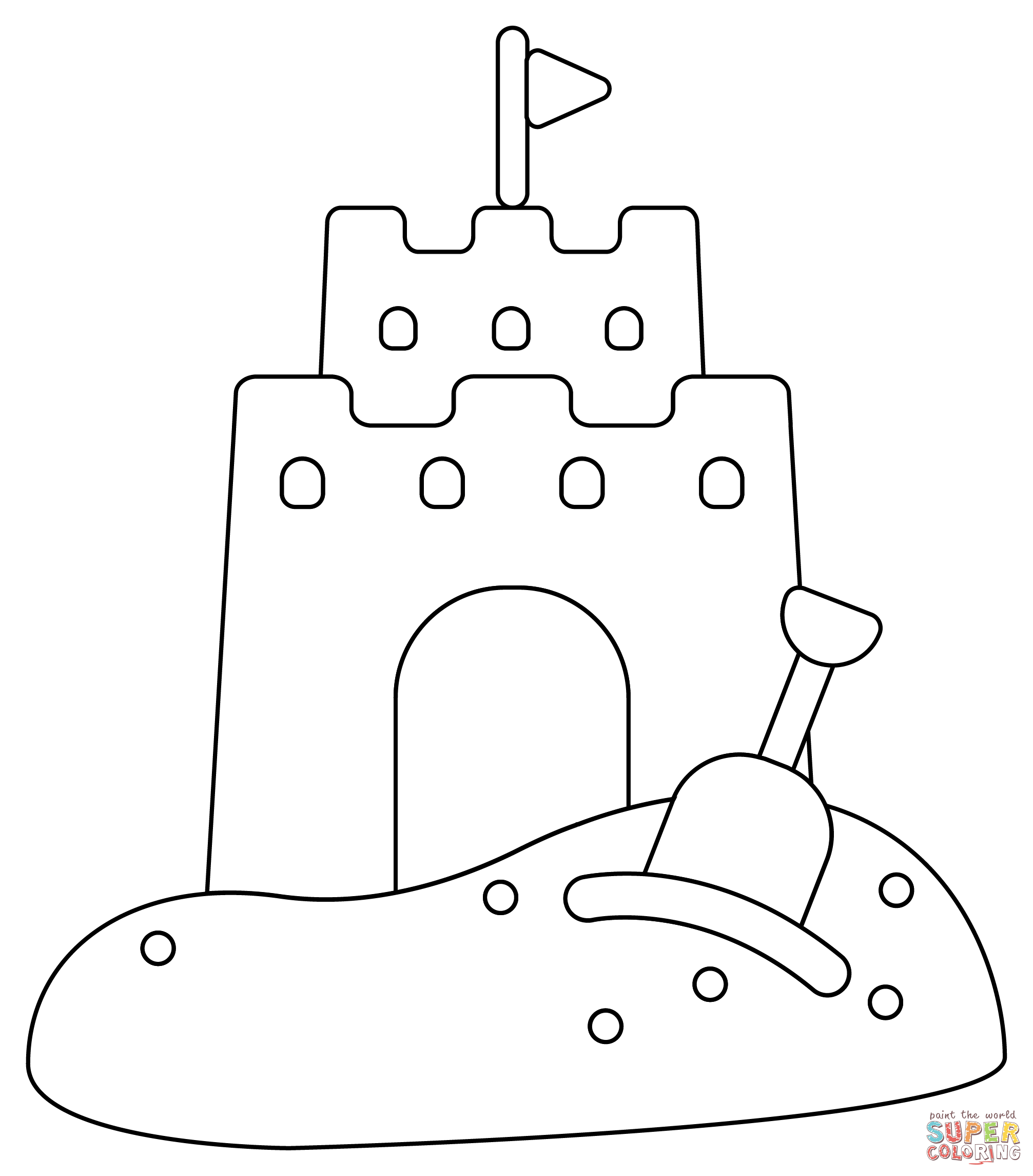 Sand castle coloring page free printable coloring pages