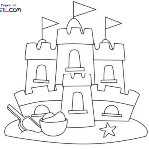 Sand castle coloring pages printable for free download