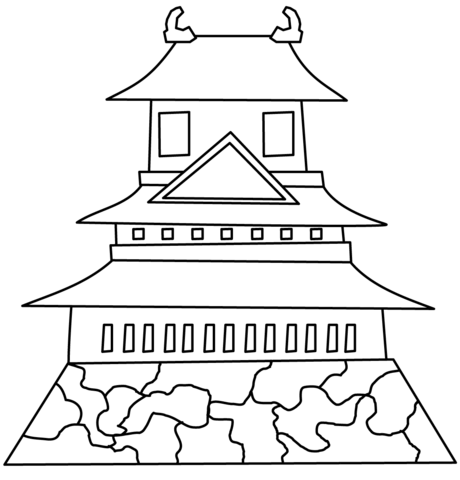 Castle pagoda coloring page free printable coloring pages