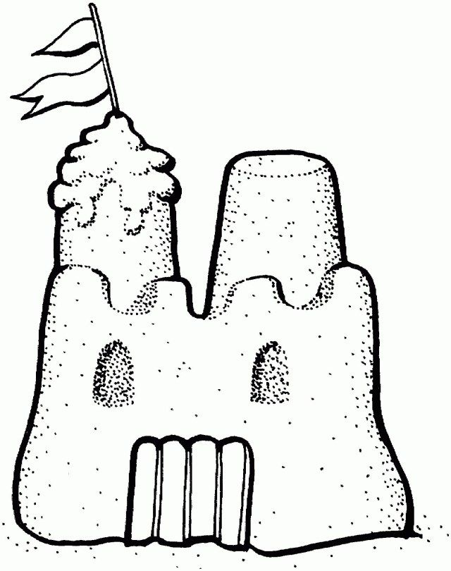 Marvelous image of sand castle coloring page