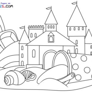 Sand castle coloring pages printable for free download