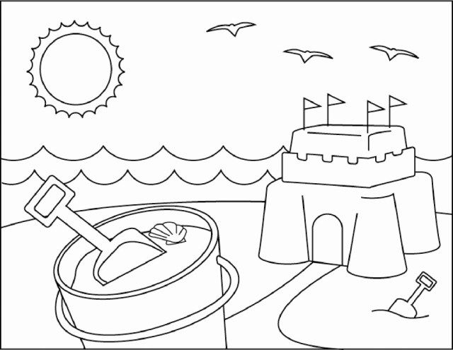 Mvelous image of sand castle coloring page