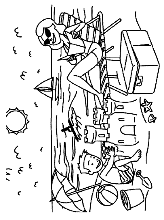 Sand castle fun coloring page