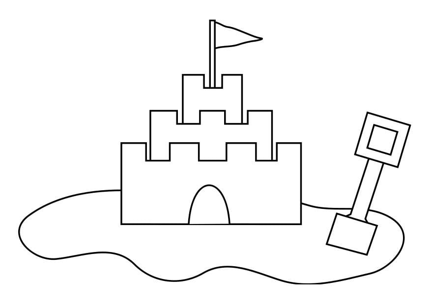 Coloring page sandcastle