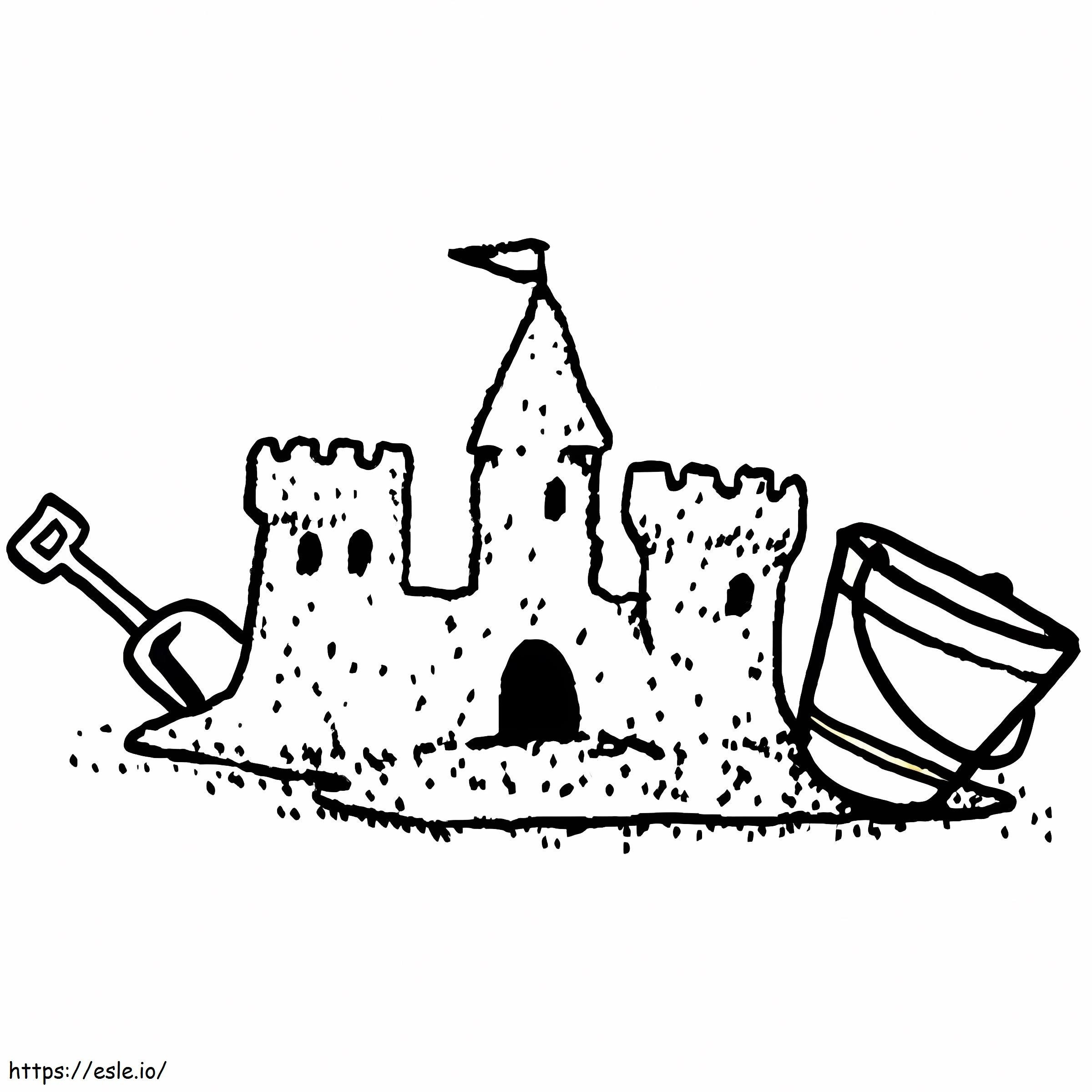 Sand castle free printable coloring page