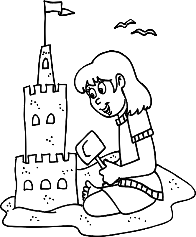 Printable beach coloring page