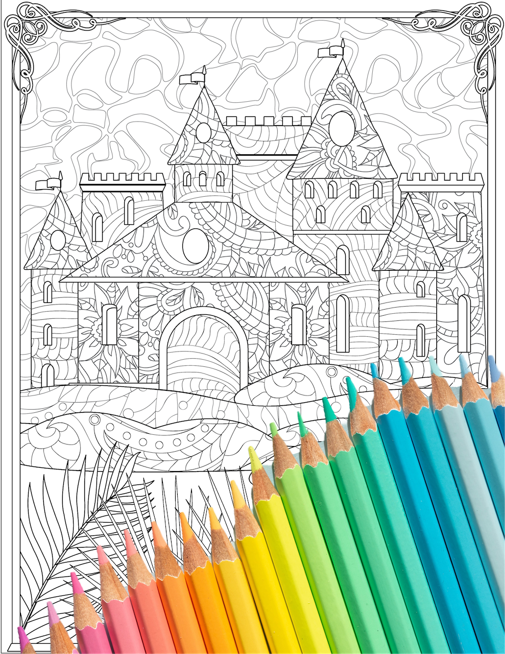 Free download sandcastle coloring sheet