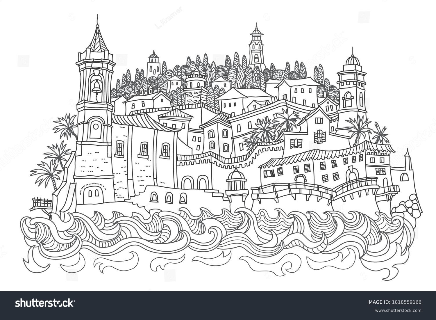 Thousand castle colouring pages royalty