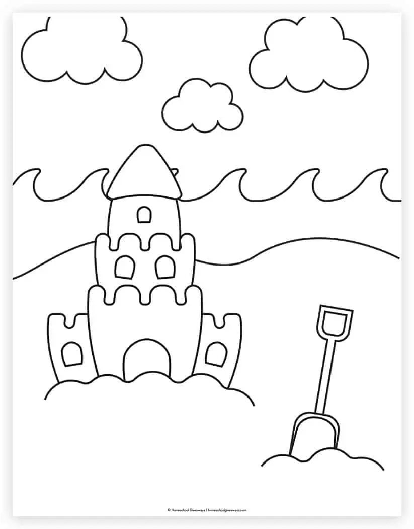 Beach coloring pages for kids to print for free